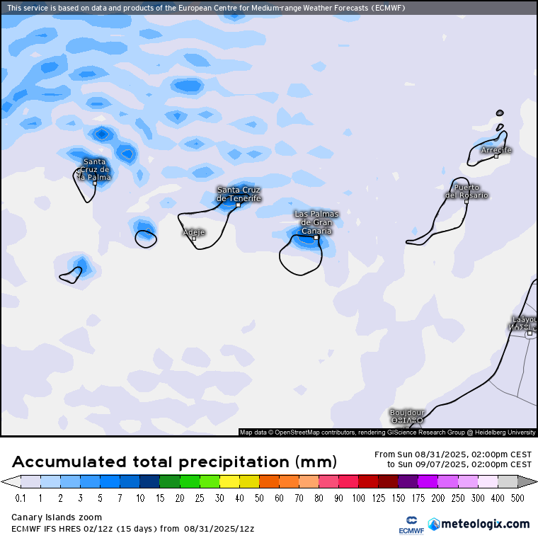 ECMWF lluvias Canarias 