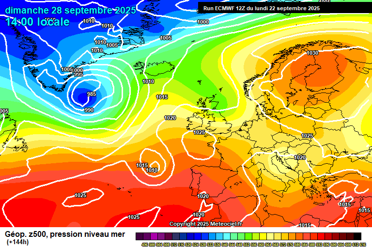 ECMWF geopotencial Gabrielle 