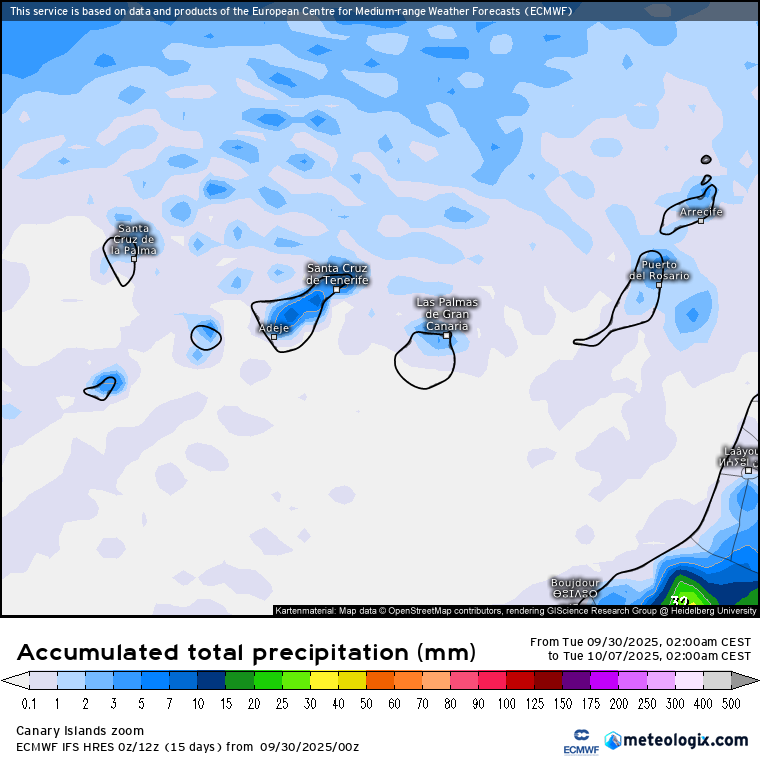 ECMWF lluvias Canarias