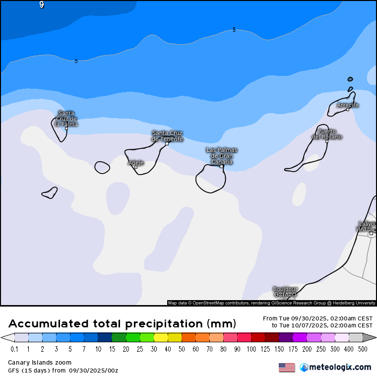 GFS lluvias Canarias