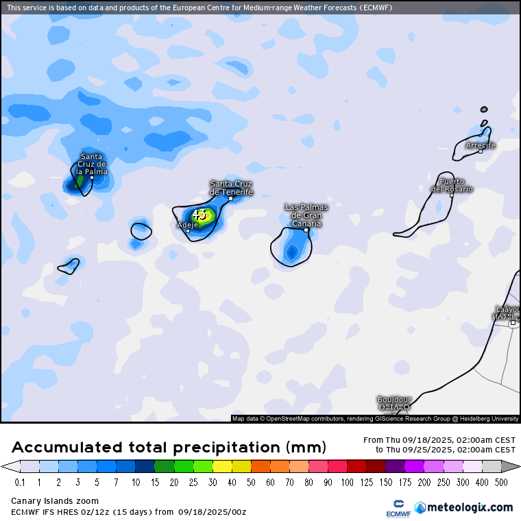 ECMWF lluvias Canarias