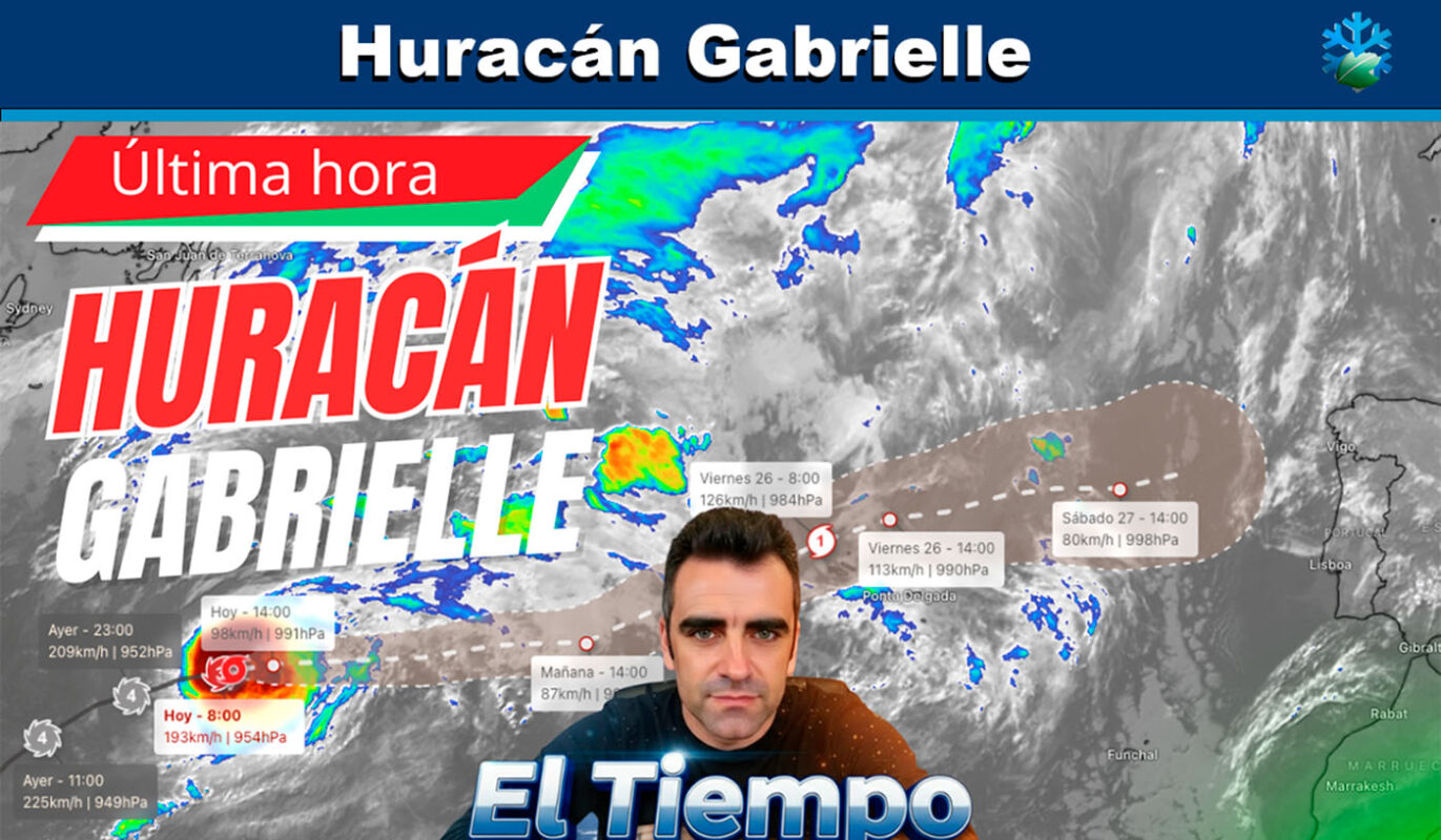 Mapa del tiempo, huracán Gabrielle