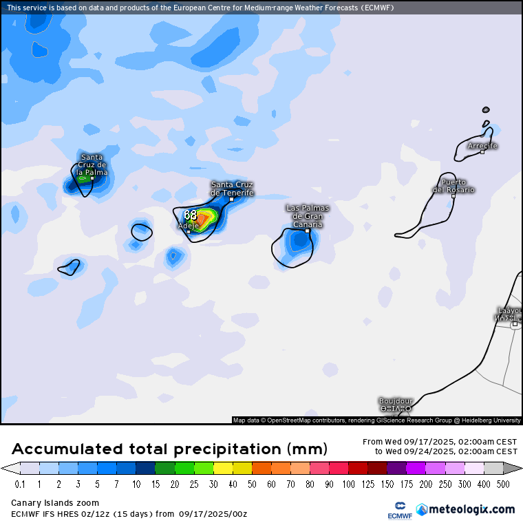 ECMWF lluvias Canarias