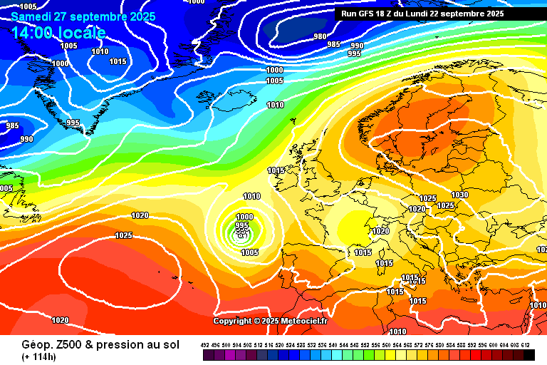GFS geopotencial Gabrielle 