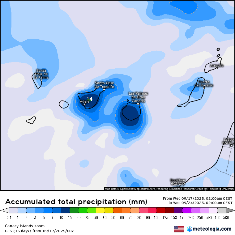 GFS lluvias Canarias