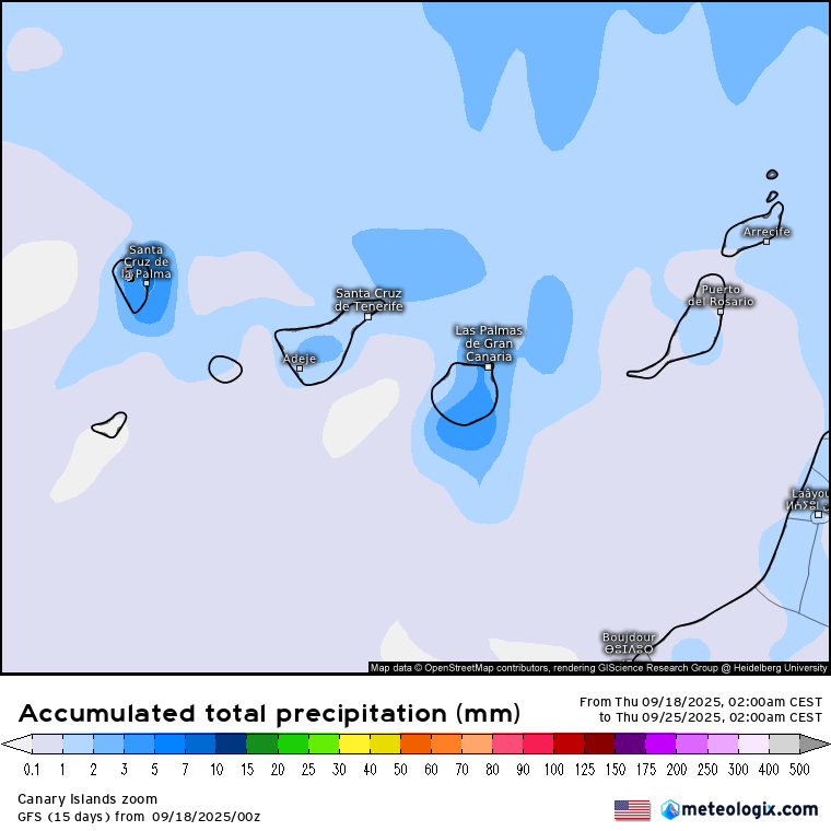 GFS lluvias Canarias