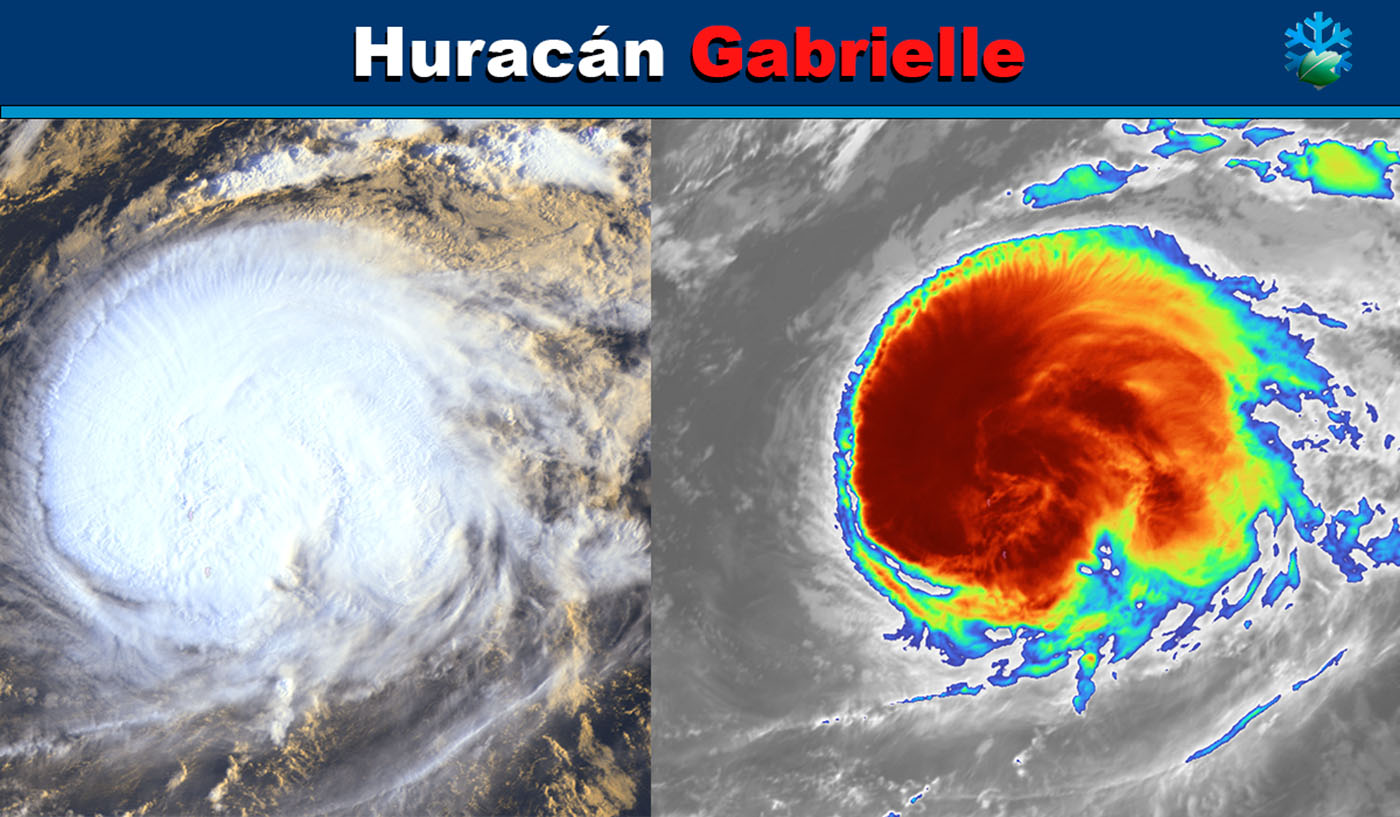 Imágenes del satélite del huracán Gabrielle
