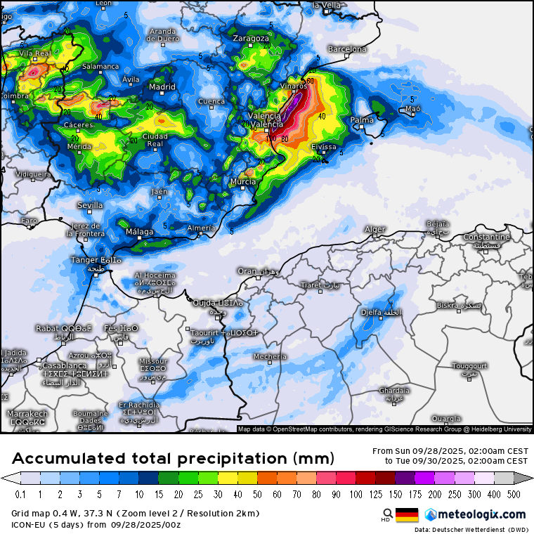 Modelo ICON lluvias
