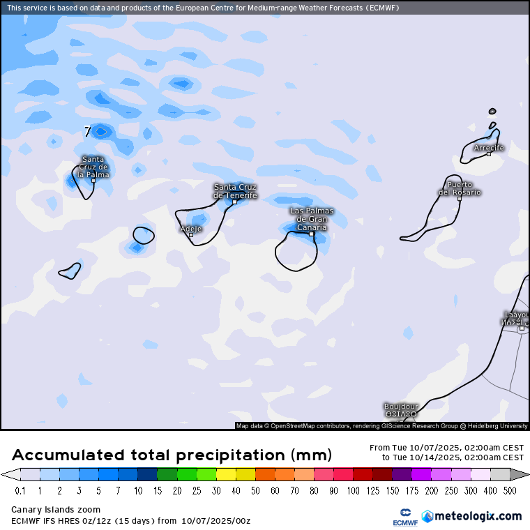 ECMWF lluvias Canarias