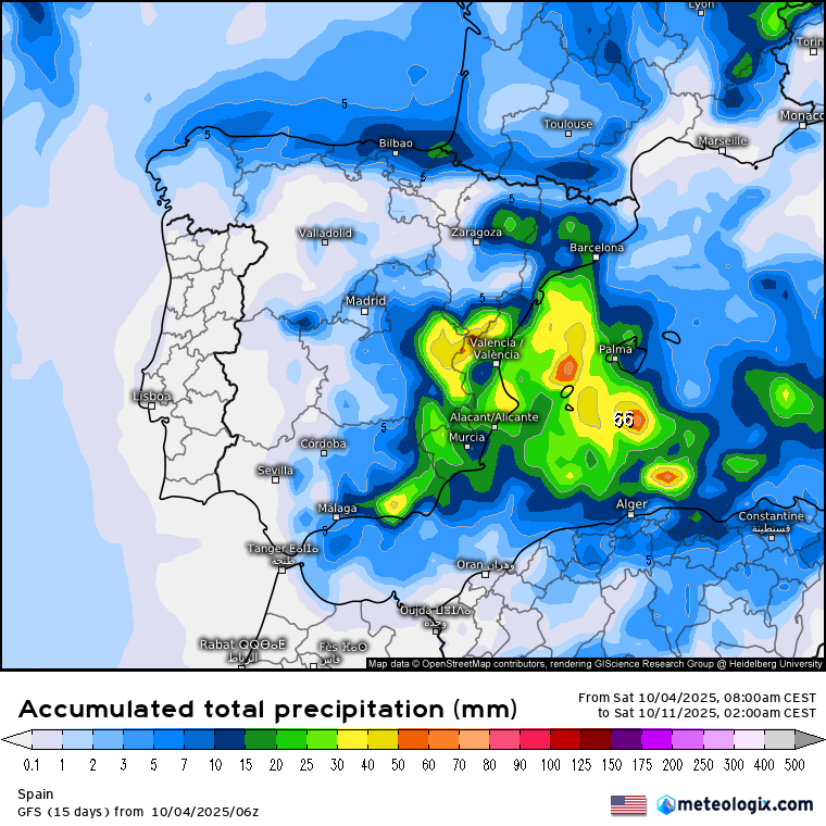 GFS lluvias 