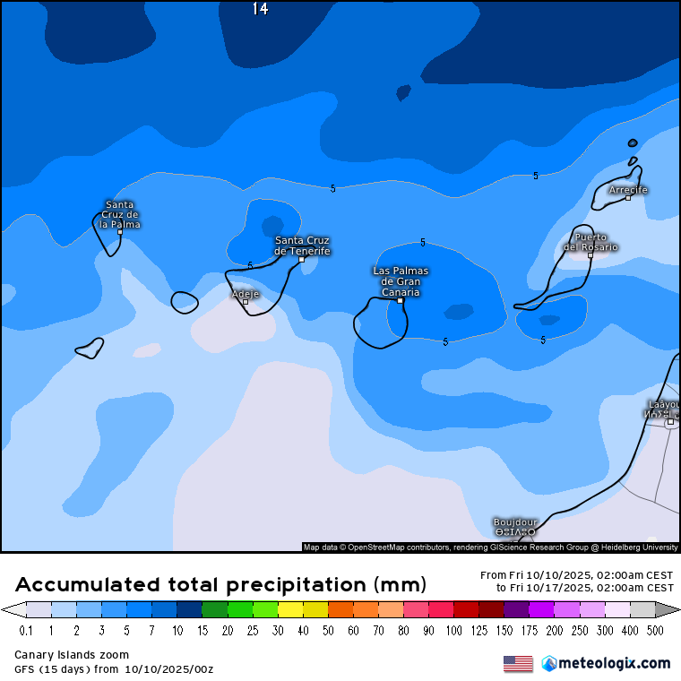 GFS lluvias Canarias
