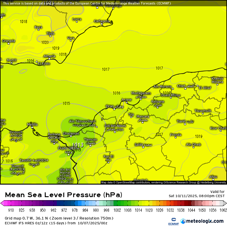 Bajas presiones mapa
