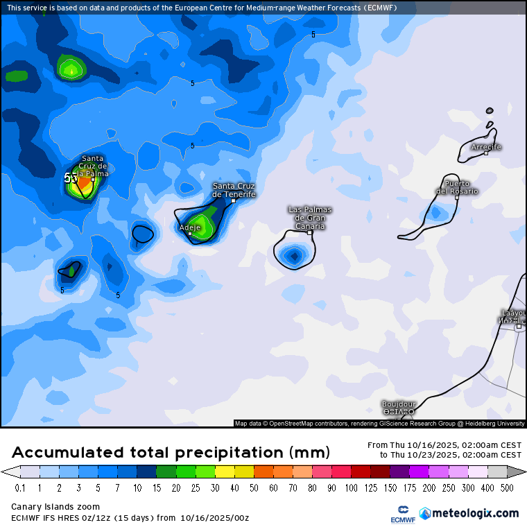 ECMWF lluvias Canarias