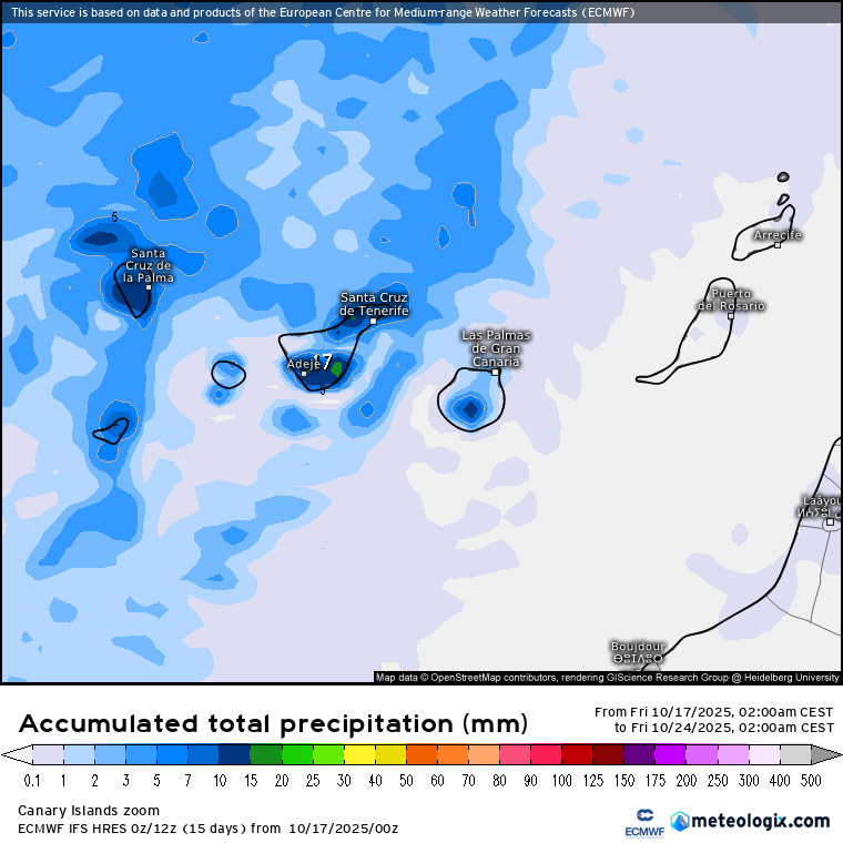 ECMWF lluvias Canarias