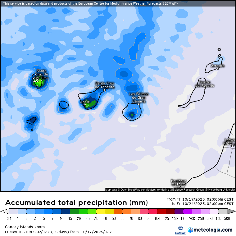 ECMWF lluvias Canarias