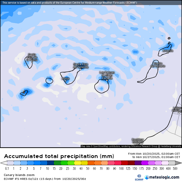 ECMWF lluvias Canarias