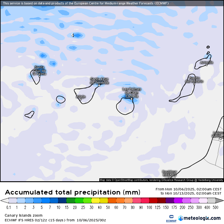 ECMWF lluvias Canarias