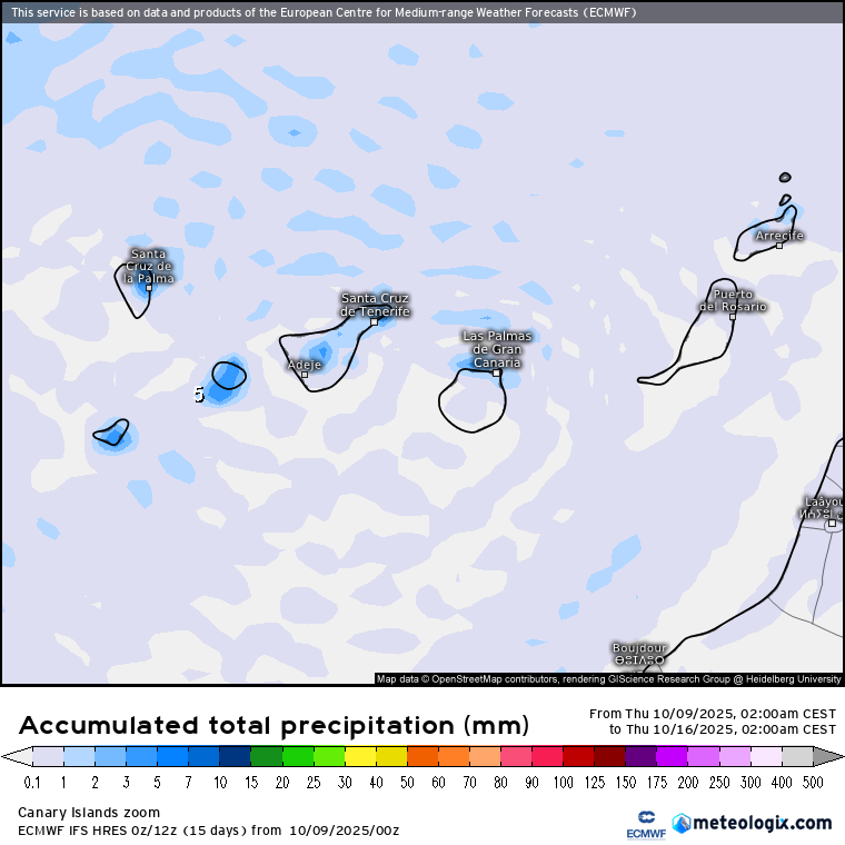 ECMWF lluvias Canarias