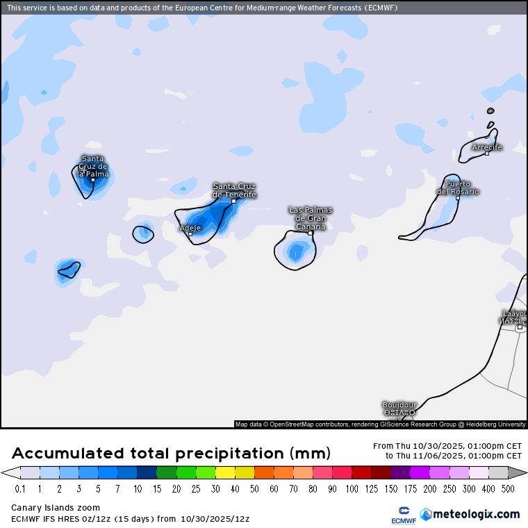 ECMWF lluvias Canarias