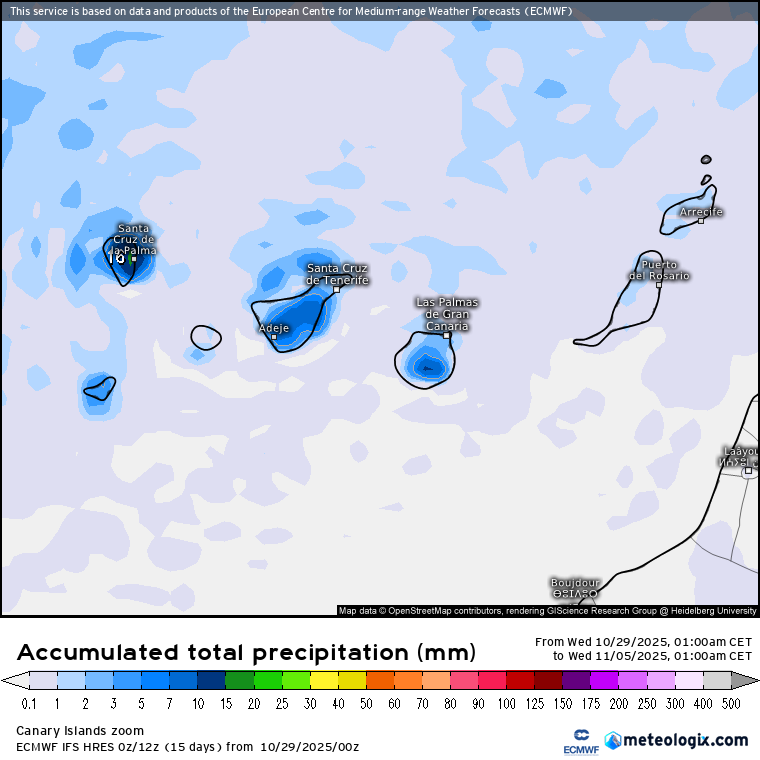 ECMWF lluvias Canarias