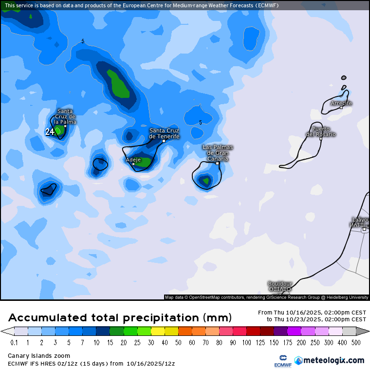 ECMWF lluvias Canarias