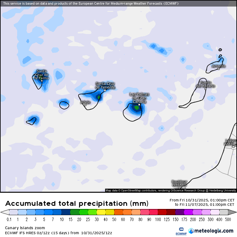 ECMWF lluvias canarias