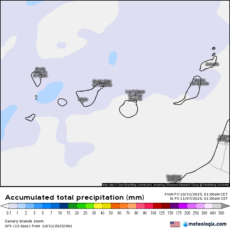 GFS lluvias Canarias