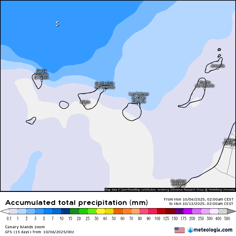 GFS lluvias Canarias