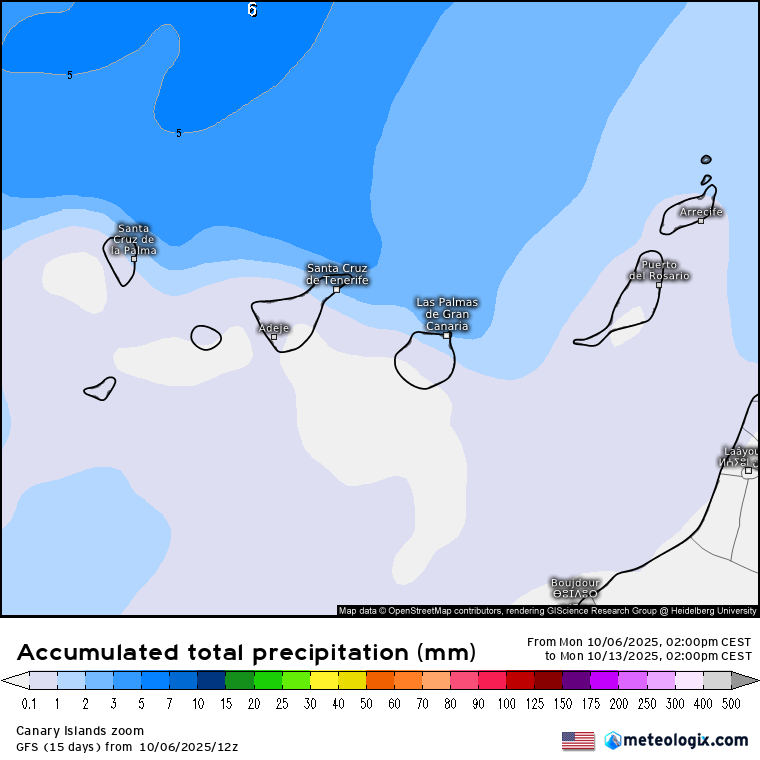 GFS lluvias Canarias