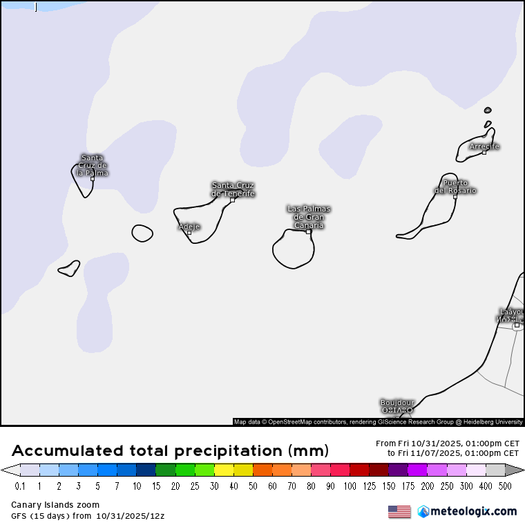 GFS lluvias Canarias