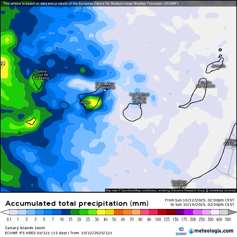 ECMWF lluvias Canarias 