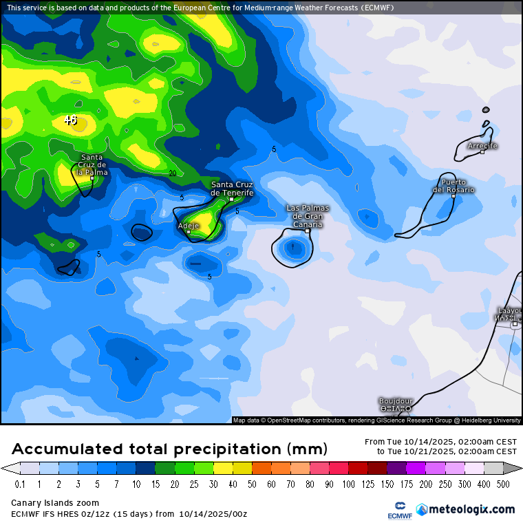 ECMWF lluvias Canarias 