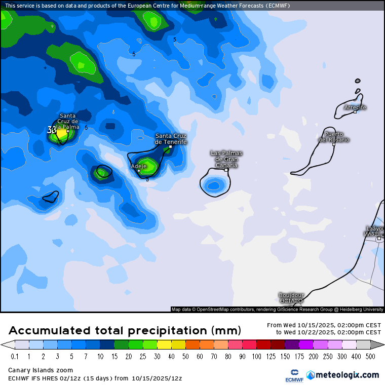 ECMWF lluvias Canarias 