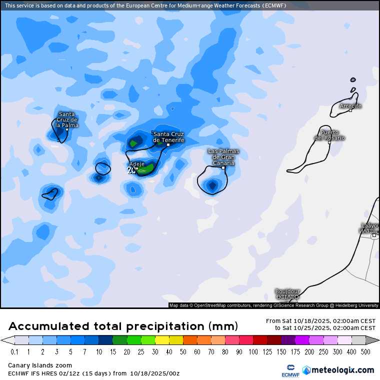 ECMWF lluvias Canarias 
