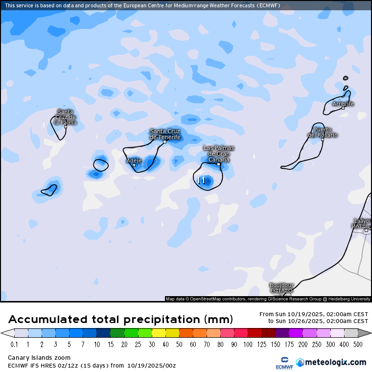 ECMWF lluvias Canarias 
