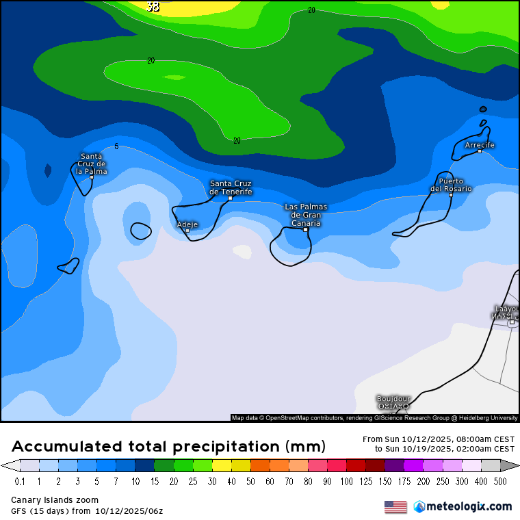 GFS lluvias Canarias