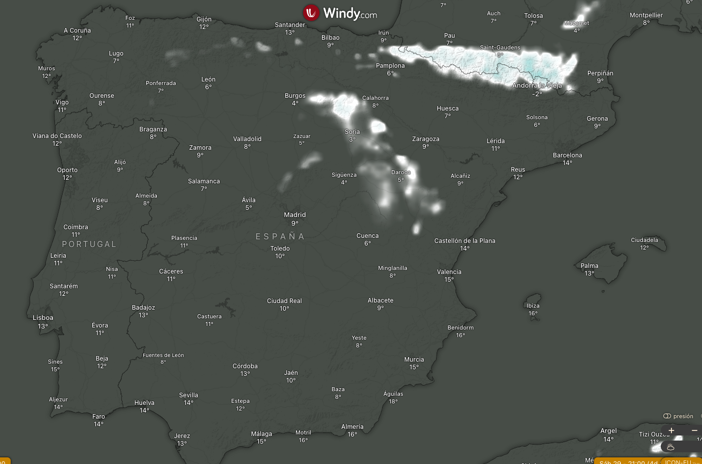 Mapa de nieve
