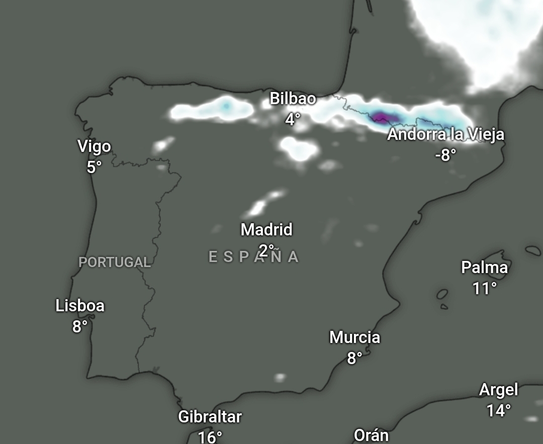 Mapa de nevadas 