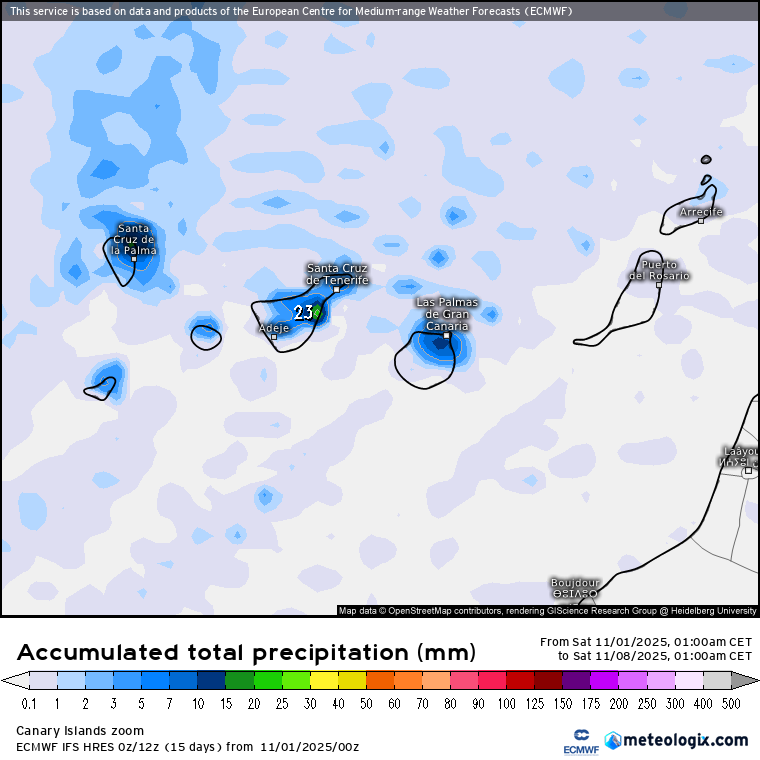 ECMWF lluvias Canarias