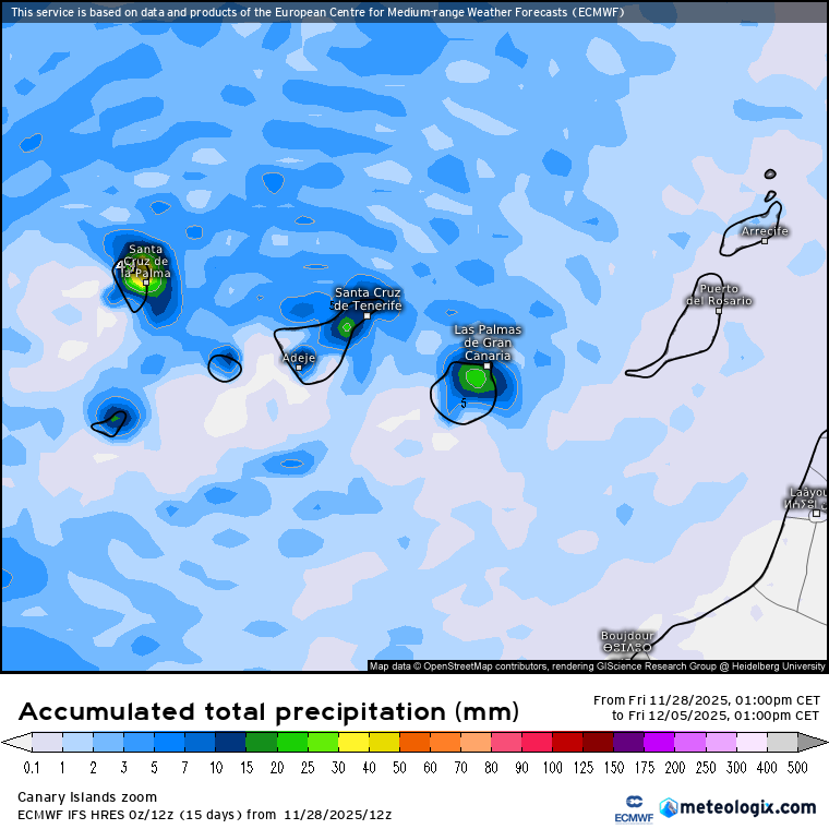 ECMWF lluvias Canarias