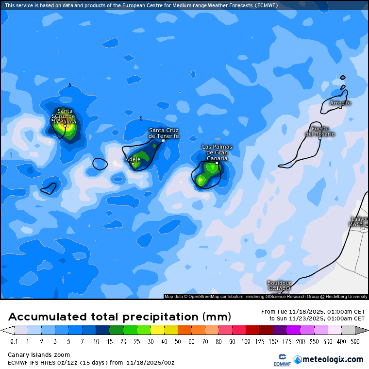 ECMWF lluvias Canarias