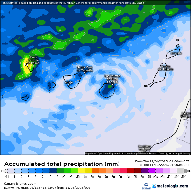 ECMWF lluvias Canarias