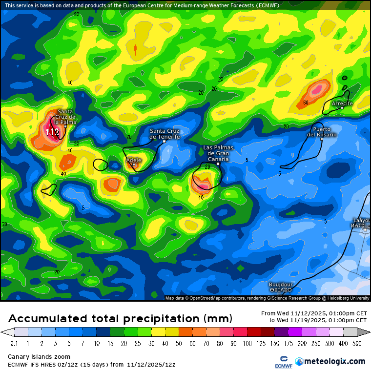 ECMWF lluvias Canarias