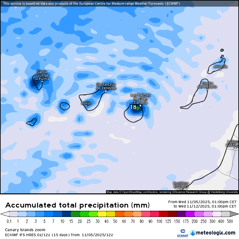 ECMWF lluvias Canarias