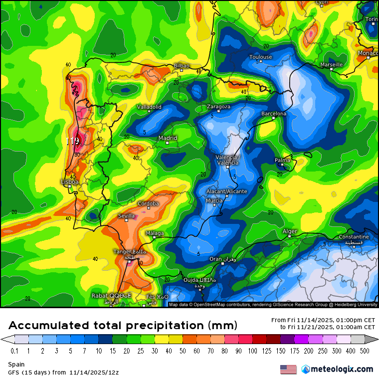 GFS lluvias 