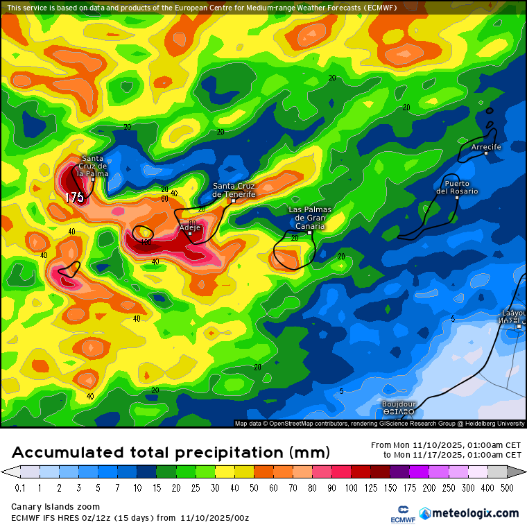 ECMWF lluvias Canarias