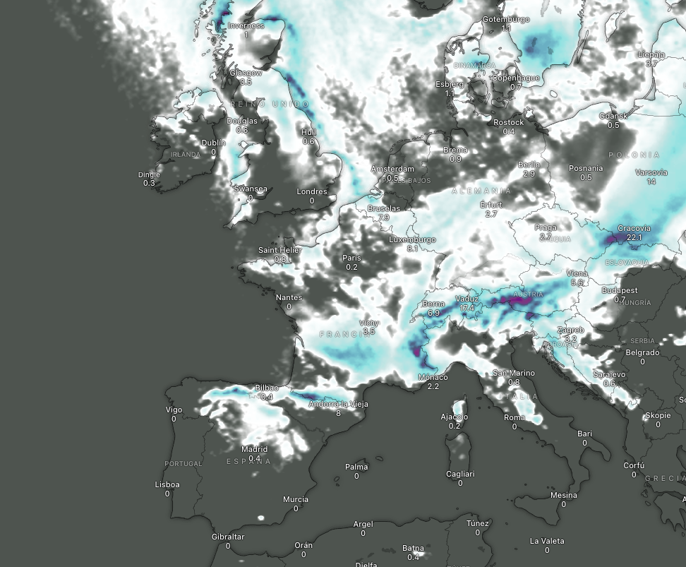 Mapa de nieve nueva