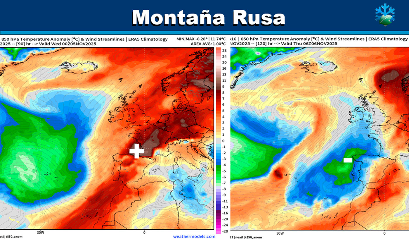 Mapa anomalías térmicas