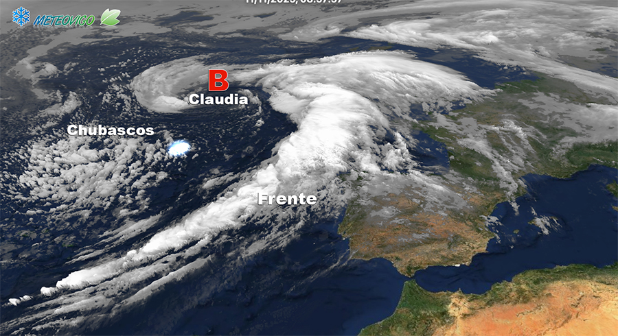 Im&aacute;genes del sat&eacute;lite Borrasca Claudia