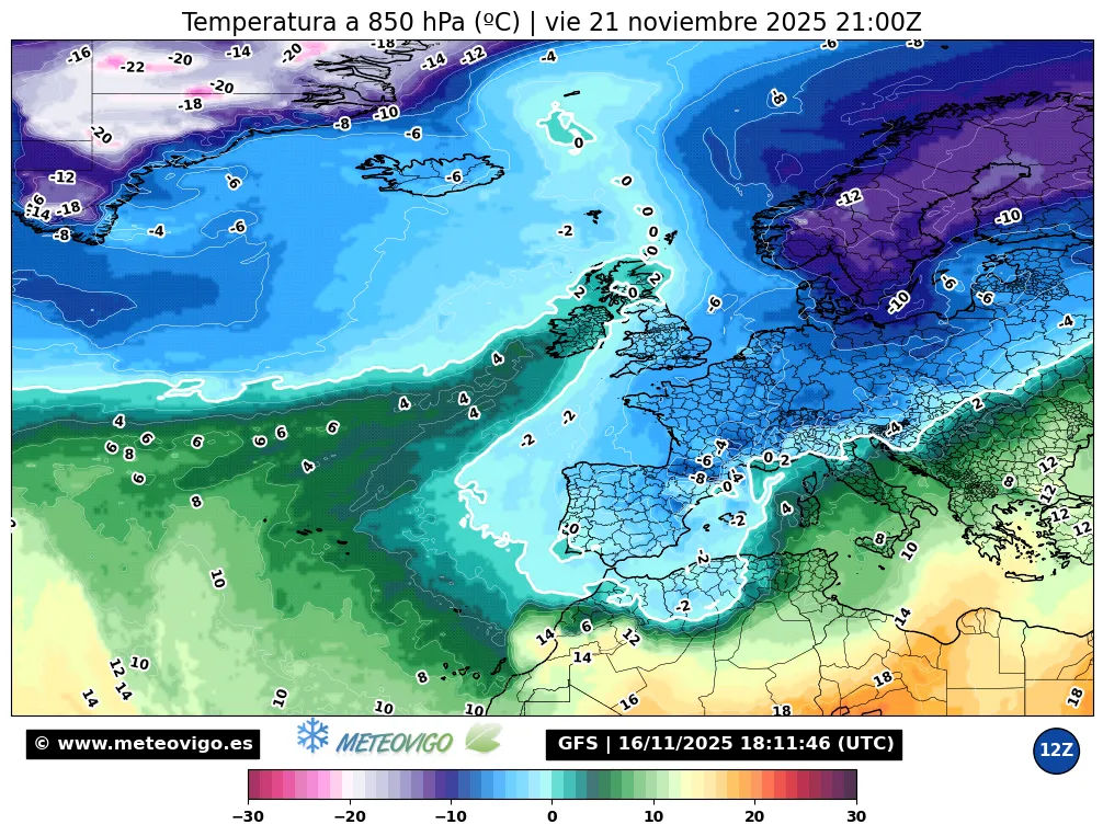 Temperaturas 850 hPa